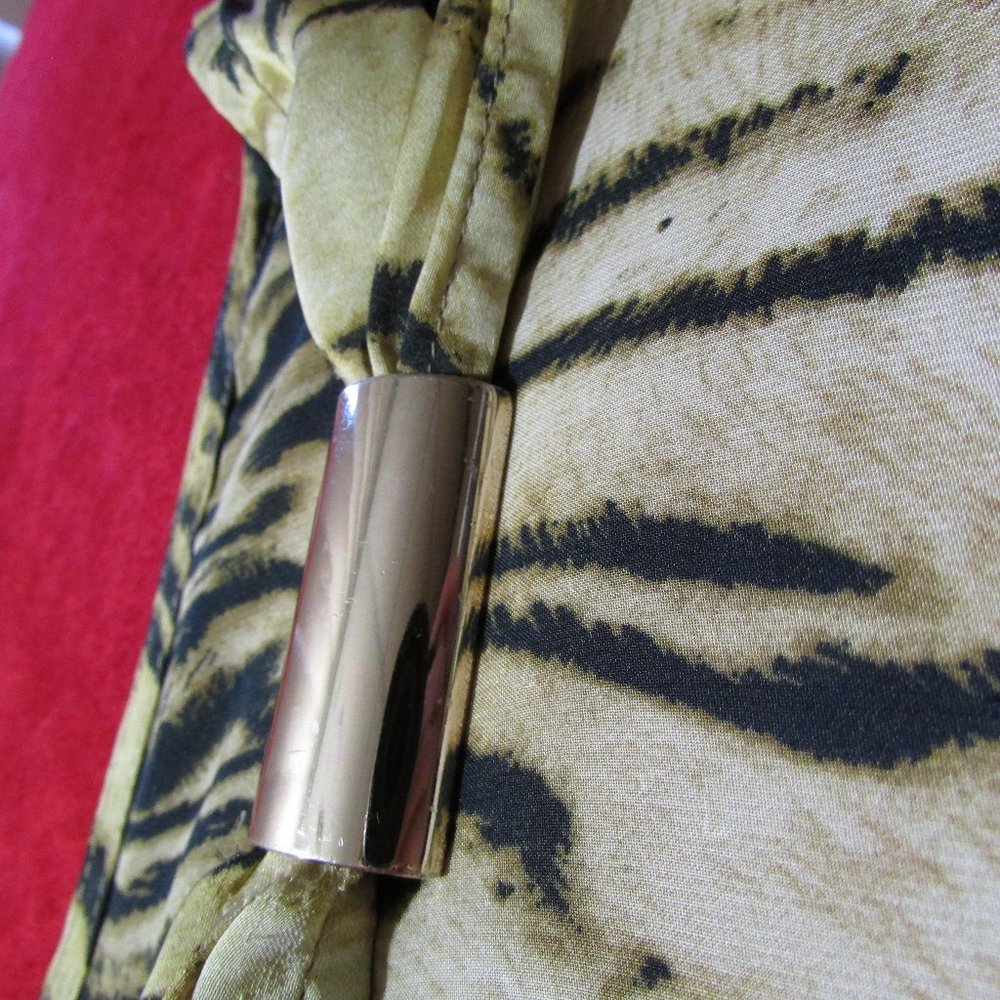 Boston Proper Animal Print Blouse Tank Gold Brown Top - Picture 9 of 11